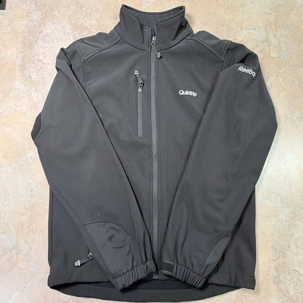 Reebok QuikTrip Black Men’s S Jacket Coat Full Zip Fleece-lined